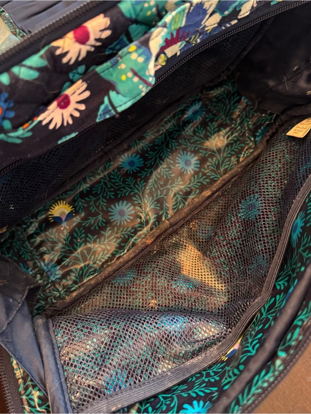 Vera Bradley Navy Floral Quilted Cosmetic Pouch